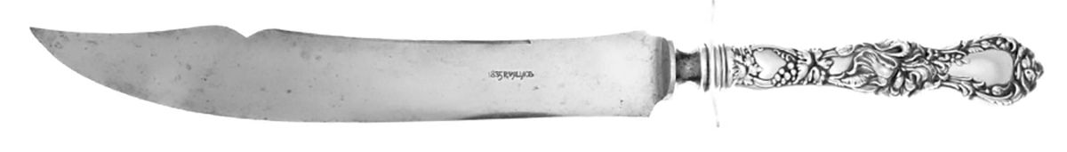 Floral (Silverplate, 1902) Large Stainless Blade Roast Carving Knife by Wallace Silver-1