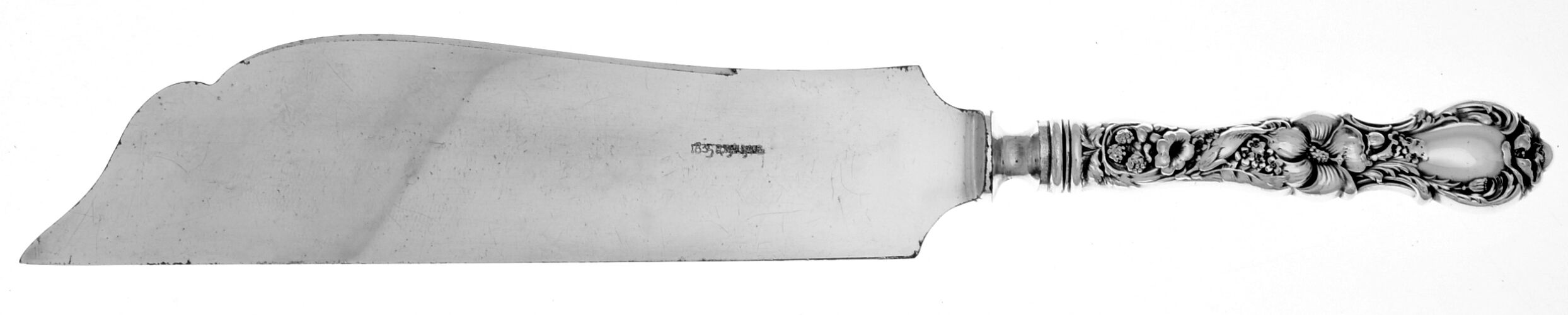 Floral (Silverplate, 1902) Large Ice Cream Slicer with Silverplate Blade by Wallace Silver-1