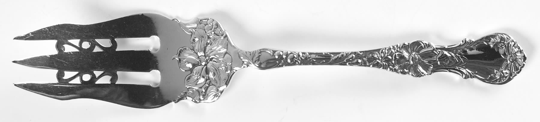Floral (Silverplate, 1902) Cake Serving Fork by Wallace Silver-1