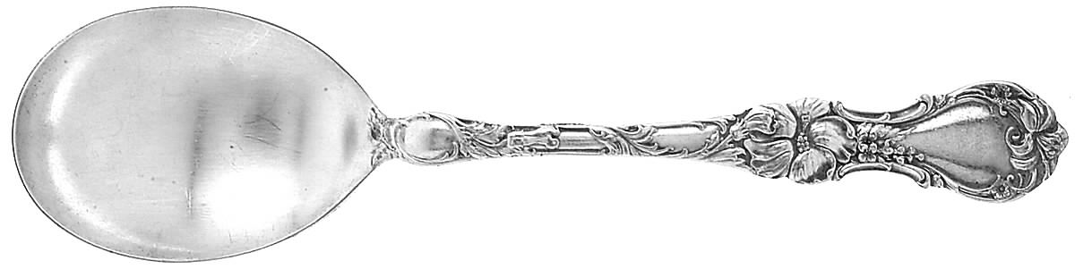 Floral (Silverplate, 1902) Round Bowl Soup Spoon (Gumbo) by Wallace Silver-1