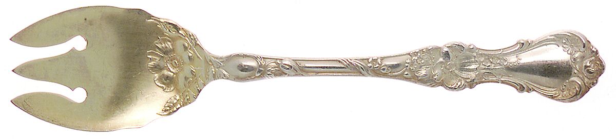 Floral (Silverplate, 1902) Ice Cream Fork by Wallace Silver-1
