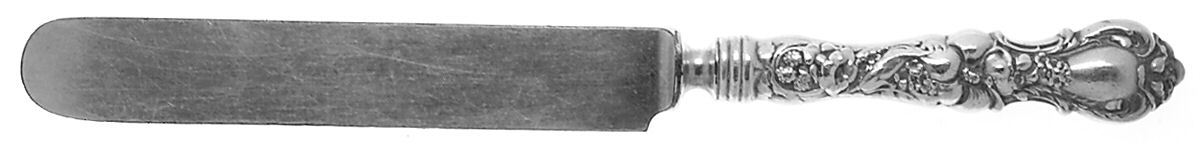 Floral (Silverplate, 1902) Blunt Hollow Knife with Bolster by Wallace Silver-1