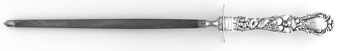 Floral (Silverplate, 1902) Small Steel Rod Sharpener Knife by Wallace Silver-1