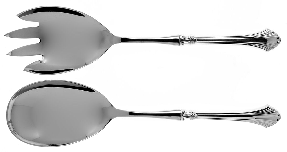French Regency (Sterling, 1986) 2 Pc Salad Set with Stainless Bowl by Wallace Silver-1