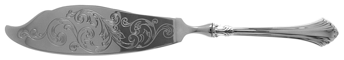 French Regency (Sterling, 1986) Engraved Fish Serving Knife-Stainless Blade by Wallace Silver-1