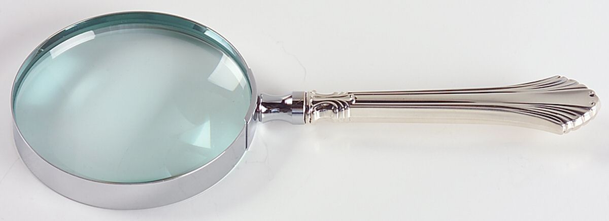French Regency (Sterling, 1986) Large Magnifying Glass with Sterling Handle by Wallace Silver-1
