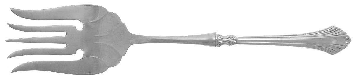 French Regency (Sterling, 1986) Large Stainless-Tine Cold Meat Serving Fork by Wallace Silver-1