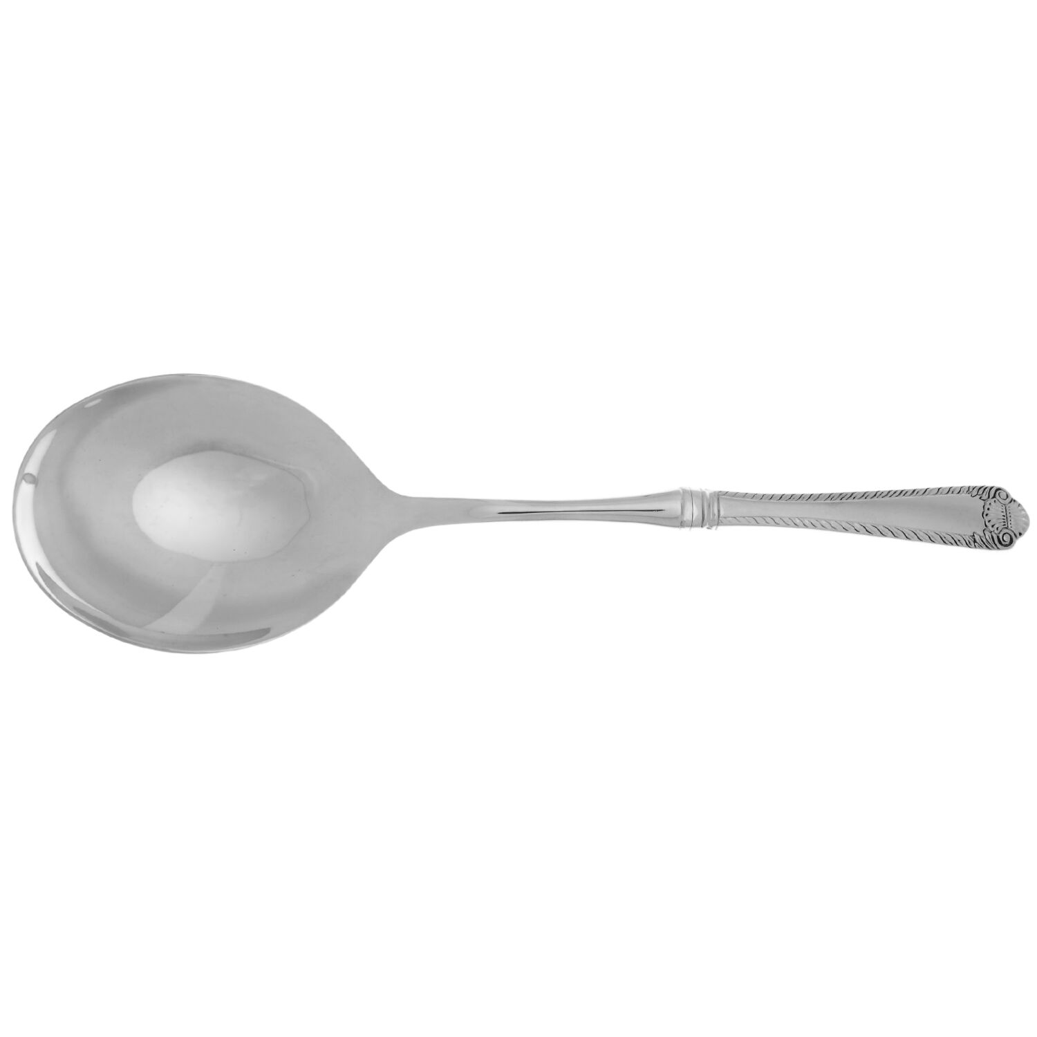 French Shell (Stainless) Casserole Spoon with Smooth Stainless Bowl HC by Wallace Silver-1