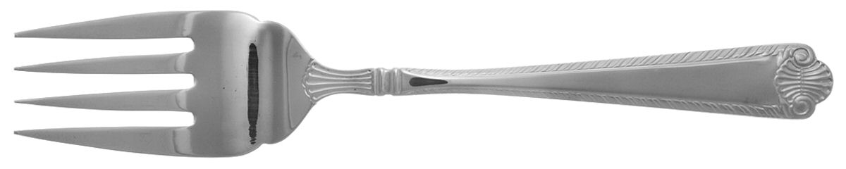 French Shell (Stainless) Medium Solid Cold Meat Serving Fork by Wallace Silver-1