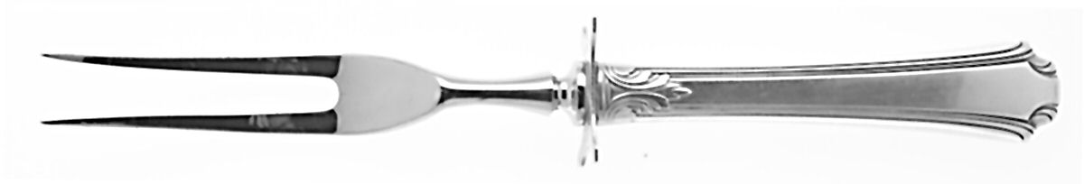 Georgian Colonial (Sterling, 1932) Small Steak Carving Fork with Stainless Prongs by Wallace Silver-1
