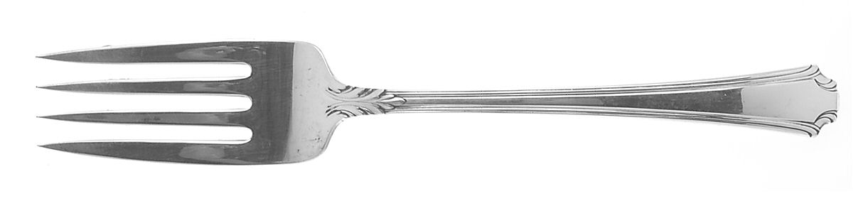 Georgian Colonial (Sterling, 1932) Medium Solid Cold Meat Serving Fork by Wallace Silver-1