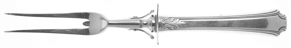 Georgian Colonial (Sterling, 1932) Large Stainless-Prong Roast Carving Fork by Wallace Silver-1