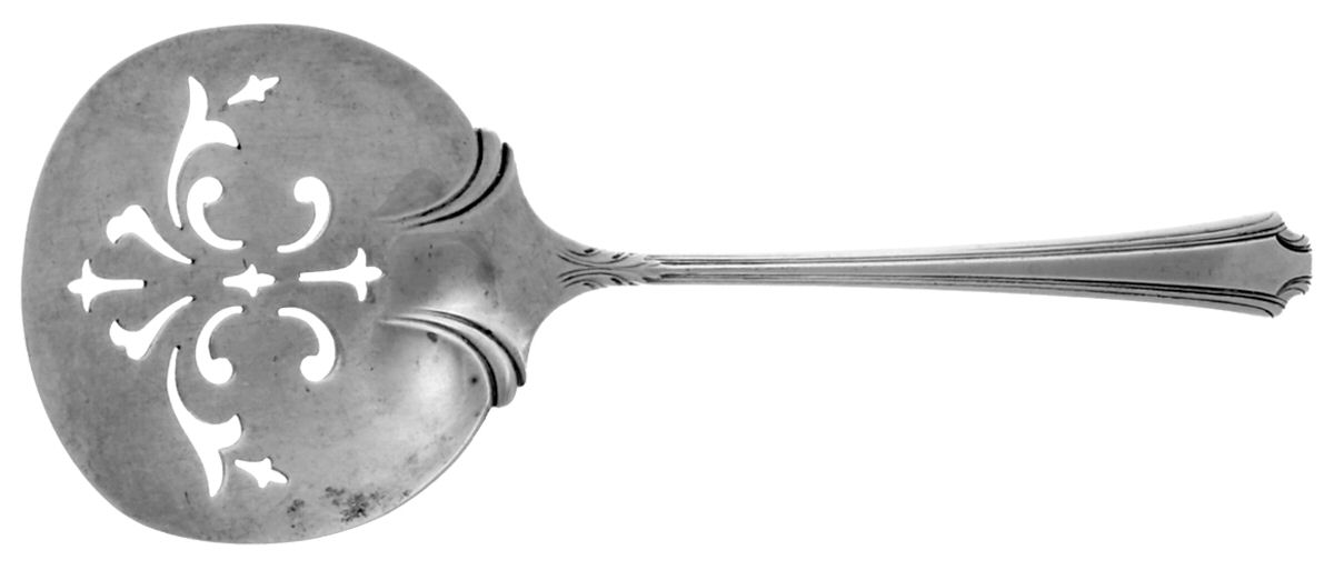 Georgian Colonial (Sterling, 1932) Solid Bon Bon Spoon with Pierced Bowl by Wallace Silver-1