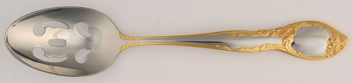 Golden Amberly Pierced Tablespoon (Serving Spoon) by Wallace Silver-1