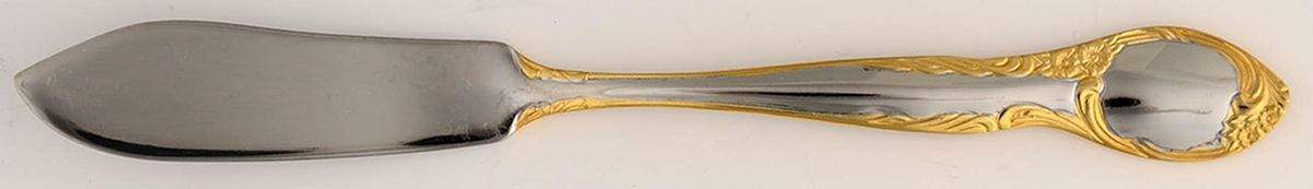 Golden Amberly Flat Handle Master Butter Knife by Wallace Silver-1