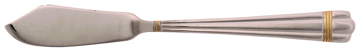Golden Apollo (Stainless, Gold Accent, Rib Front-Bc) Flat Handle Master Butter Knife by Wallace Silver-1