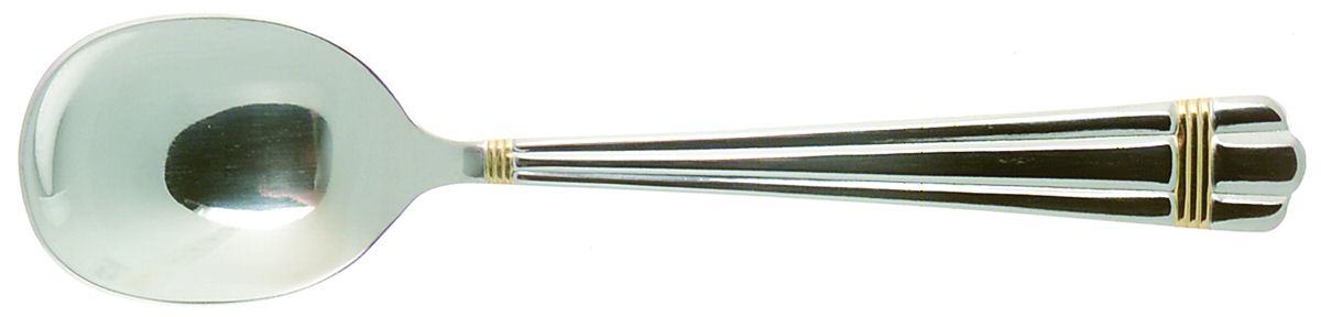 Golden Apollo (Stainless, Gold Accent, Rib Front-Bc) Sugar Spoon by Wallace Silver-1