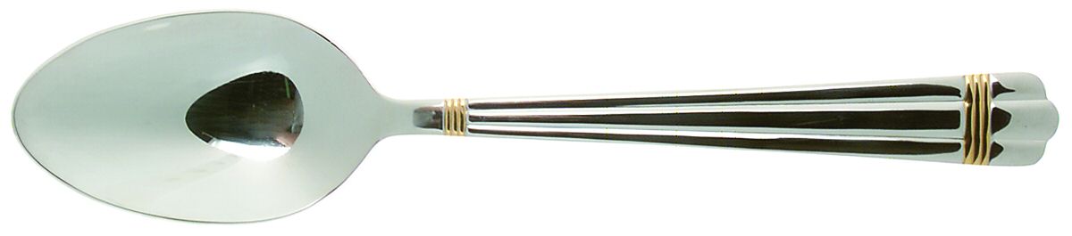 Golden Apollo (Stainless, Gold Accent, Rib Front-Bc) Tablespoon (Serving Spoon) by Wallace Silver-1