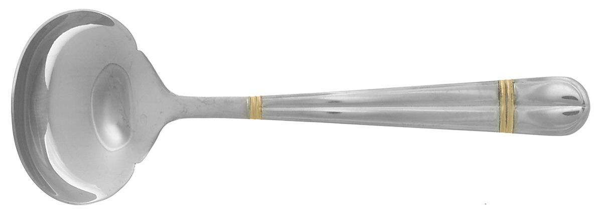 Golden Carmel (Stainless, Gold Accent) Solid Gravy Ladle by Wallace Silver-1
