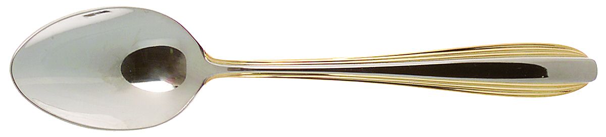 Golden Enchantress (Stainless, Gold Acct) Place/Oval Soup Spoon by Wallace Silver-1