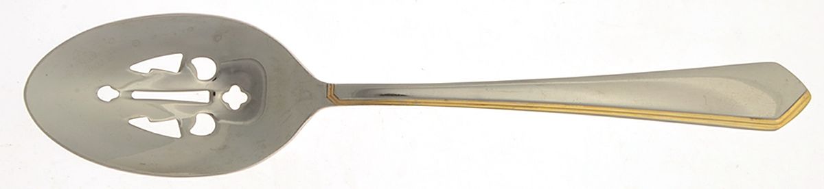 Golden Fascination (Stainless, Gold Accent) Pierced Tablespoon (Serving Spoon) by Wallace Silver-1