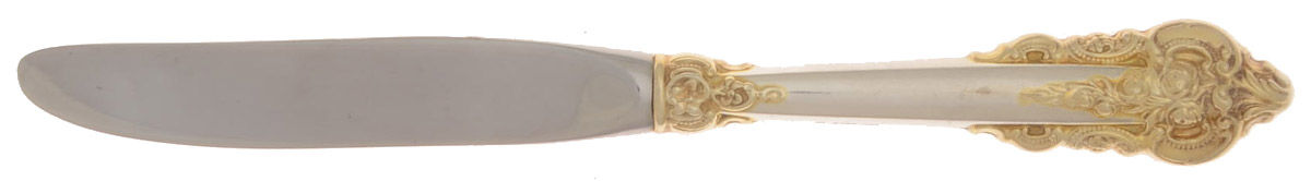 Golden Grande Baroque (Sterling, Gold Accent) Butter Spreader by Wallace Silver-1