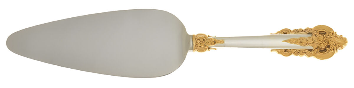 Golden Grande Baroque (Sterling, Gold Accent) Pie Server with Stainless Blade by Wallace Silver-1