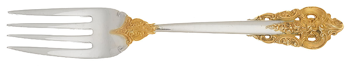 Golden Grande Baroque (Sterling, Gold Accent) European Salad Fork by Wallace Silver-1