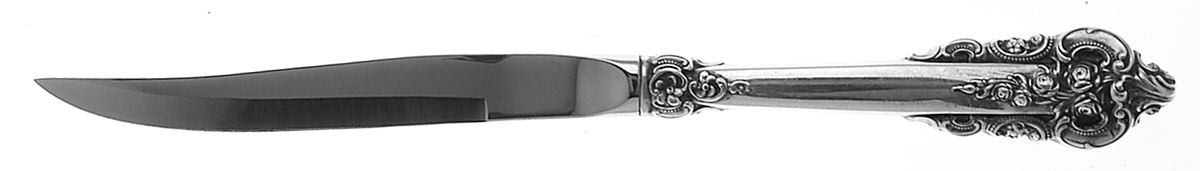 Golden Grande Baroque (Sterling, Gold Accent) Individual Steak Knife w/Bevel Blade by Wallace Silver-1