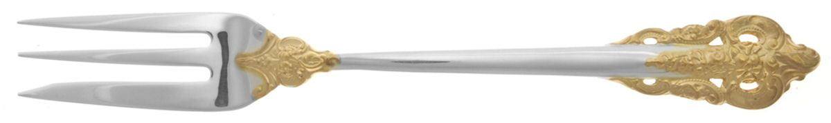 Golden Grande Baroque (Sterling, Gold Accent) Individual Cake Fork by Wallace Silver-1