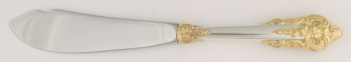 Golden Grande Baroque (Sterling, Gold Accent) Hollow Handle Master Butter Knife by Wallace Silver-1