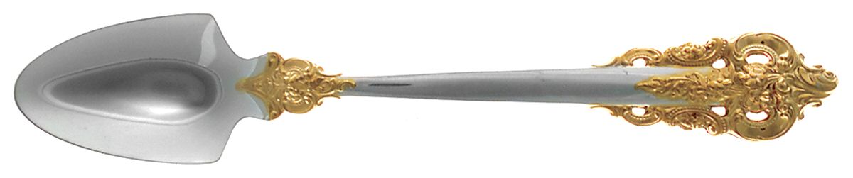 Golden Grande Baroque (Sterling, Gold Accent) Solid Cheese Scoop by Wallace Silver-1