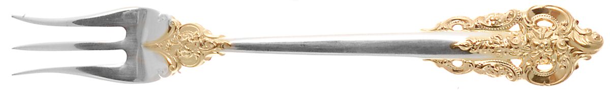 Golden Grande Baroque (Sterling, Gold Accent) Cocktail/Seafood Fork by Wallace Silver-1