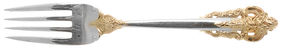 Golden Grande Baroque (Sterling, Gold Accent) Individual Salad Fork by Wallace Silver-1