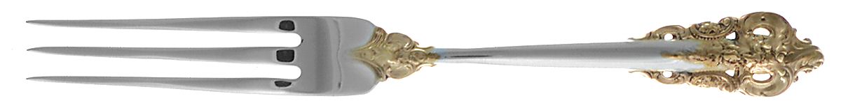 Golden Grande Baroque (Sterling, Gold Accent) Strawberry Fork by Wallace Silver-1