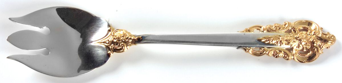 Golden Grande Baroque (Sterling, Gold Accent) Ice Cream Fork by Wallace Silver-1
