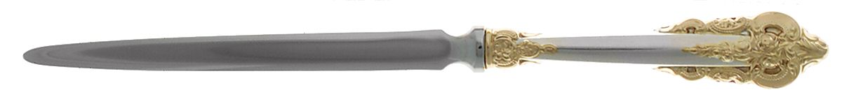 Golden Grande Baroque (Sterling, Gold Accent) Letter Opener with Stainless Blade by Wallace Silver-1