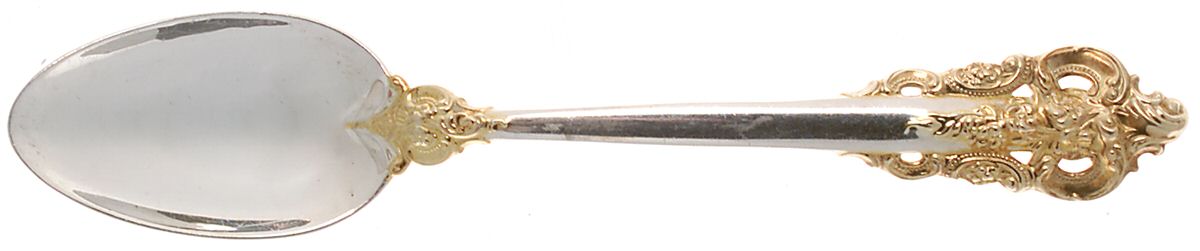 Golden Grande Baroque (Sterling, Gold Accent) Tablespoon (Serving Spoon) by Wallace Silver-1