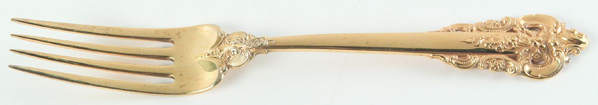 Golden Grande Barogue (Sterling, Gold Vermeil) Fork by Wallace Silver-1