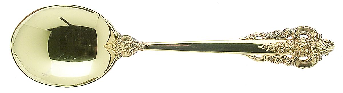 Golden Grande Barogue (Sterling, Gold Vermeil) Round Bowl Soup Spoon (Cream Soup) by Wallace Silver-1