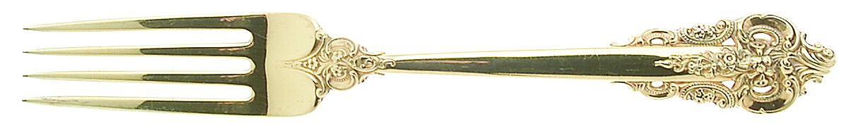 Golden Grande Barogue (Sterling, Gold Vermeil) Fork by Wallace Silver-1