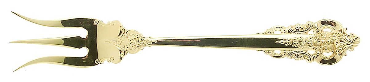 Golden Grande Barogue (Sterling, Gold Vermeil) Lemon Fork by Wallace Silver-1