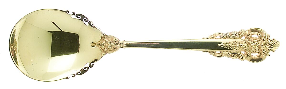 Golden Grande Barogue (Sterling, Gold Vermeil) Sugar Spoon by Wallace Silver-1