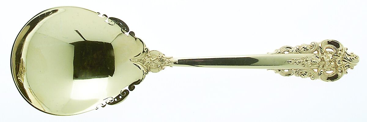 Golden Grande Barogue (Sterling, Gold Vermeil) Solid Salad Serving Spoon by Wallace Silver-1