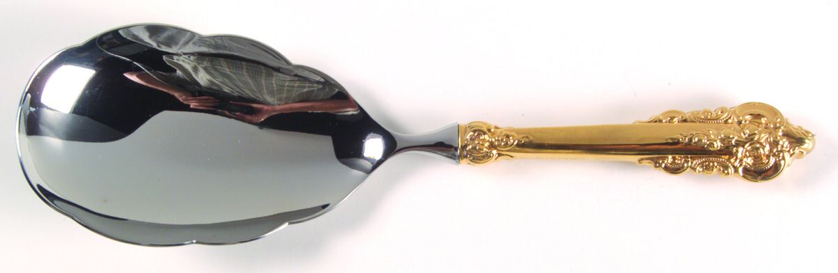 Golden Grande Barogue (Sterling, Gold Vermeil) Rice Spoon-Stainless Bowl by Wallace Silver-1