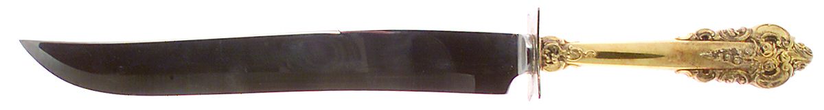 Golden Grande Barogue (Sterling, Gold Vermeil) Large Stainless Blade Roast Carving Knife by Wallace Silver-1