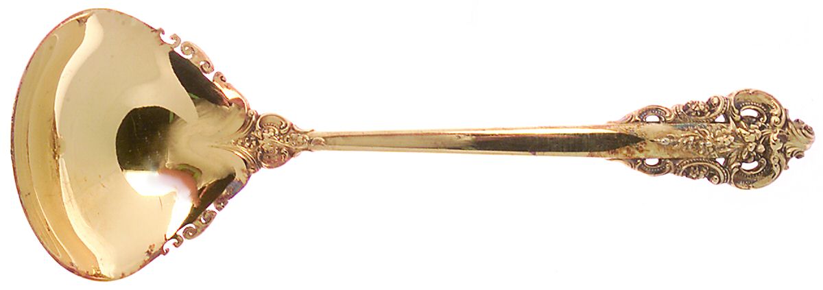 Golden Grande Barogue (Sterling, Gold Vermeil) Solid Piece Cream Ladle by Wallace Silver-1