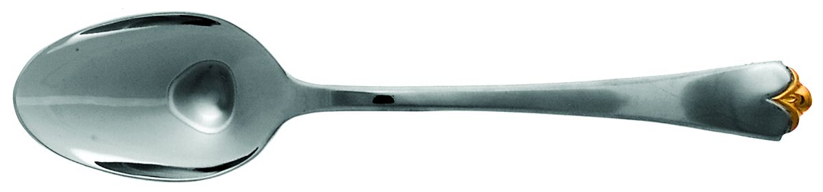 Golden Lotus (Stainless, Gold Accent Place/Oval Soup Spoon by Wallace Silver-1