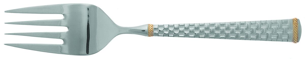 Golden Monterey (Stainless, Gold Accent) Medium Solid Cold Meat Serving Fork by Wallace Silver-1