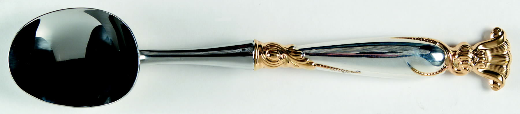 Golden Romance of The Sea (Sterling, Gold Accent) Ice Cream Scoop with Stainless Bowl by Wallace Silver-1